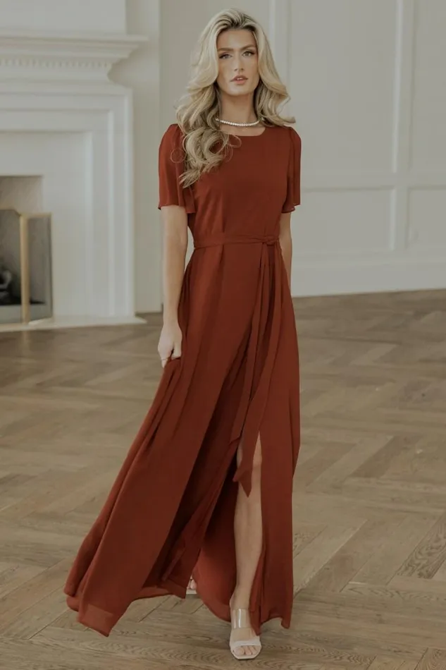 Women Naomi Short Sleeve Maxi Dress Cinnamon Baltic Born Maxi Dresses Women Naomi Short Sleeve Maxi Dress Cinnamon Baltic Born Maxi Dresses