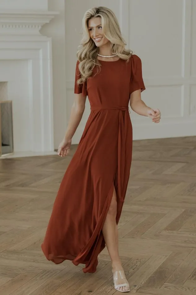 Women Naomi Short Sleeve Maxi Dress Cinnamon Baltic Born Maxi Dresses Women Naomi Short Sleeve Maxi Dress Cinnamon Baltic Born Maxi Dresses
