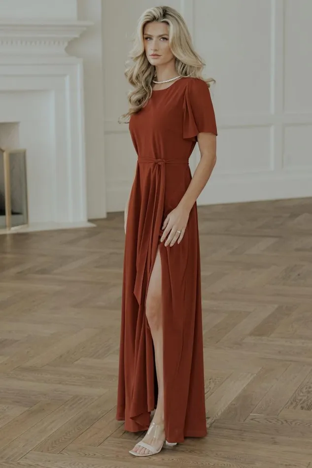 Women Naomi Short Sleeve Maxi Dress Cinnamon Baltic Born Maxi Dresses Women Naomi Short Sleeve Maxi Dress Cinnamon Baltic Born Maxi Dresses