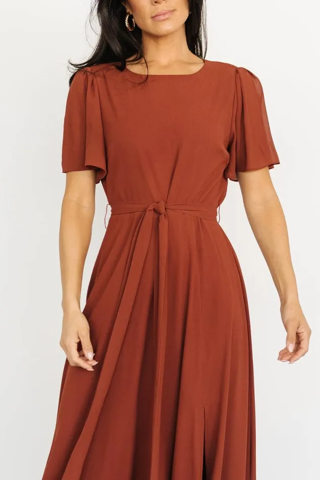 Women Naomi Short Sleeve Maxi Dress Cinnamon Baltic Born Maxi Dresses Women Naomi Short Sleeve Maxi Dress Cinnamon Baltic Born Maxi Dresses