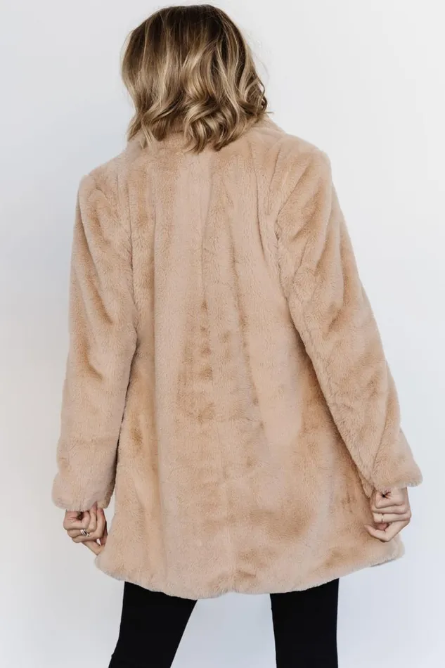 Women Narla Faux Fur Coat Oatmeal Baltic Born Outerwear Women Narla Faux Fur Coat Oatmeal Baltic Born Outerwear