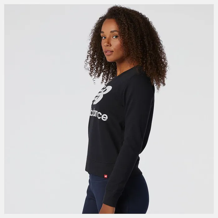 Women NB Essentials Crew Fleece Black New Balance Hoodies and Sweatshirts