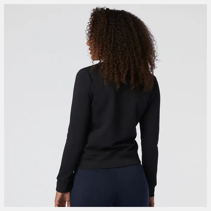 Women NB Essentials Crew Fleece Black New Balance Hoodies and Sweatshirts
