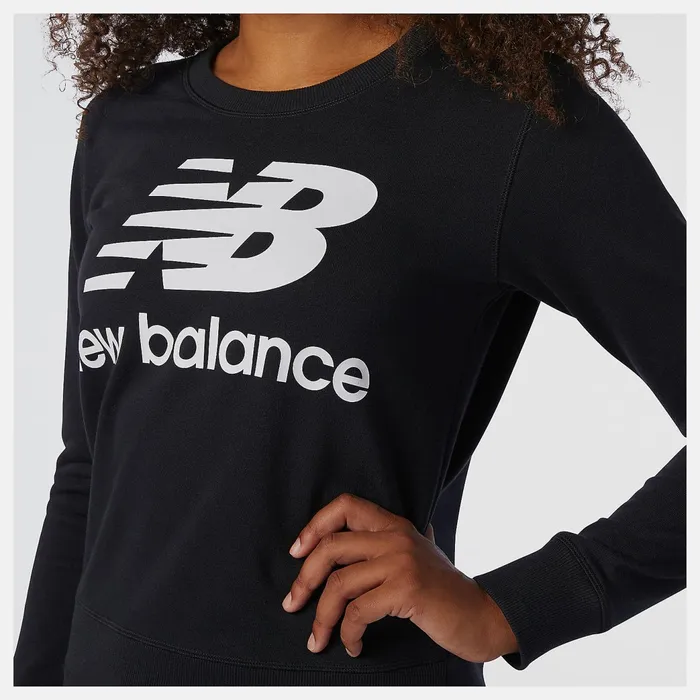 Women NB Essentials Crew Fleece Black New Balance Hoodies and Sweatshirts