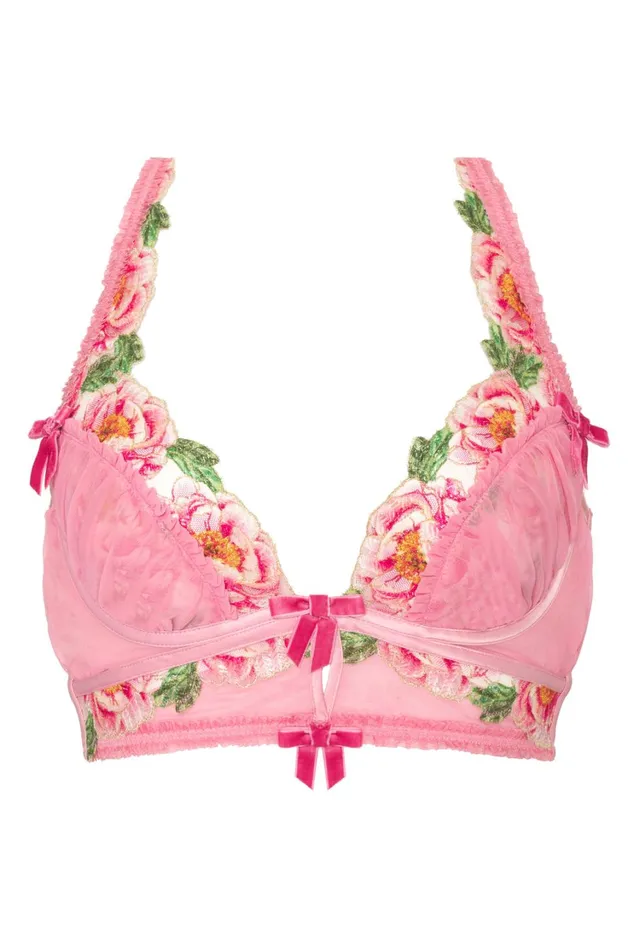 Women Needle Point Roses Bustier Pink For Love and Lemons Tops Women Needle Point Roses Bustier Pink For Love and Lemons Tops