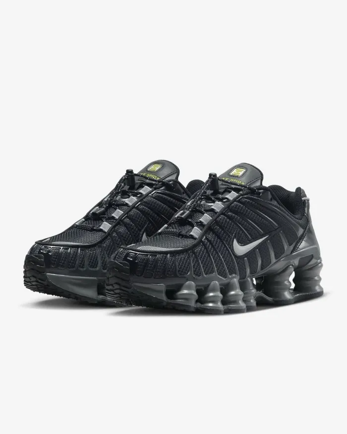 Women Nike All Shoes Shox TL Blackiron Greyhigh Voltagemetallic Silver