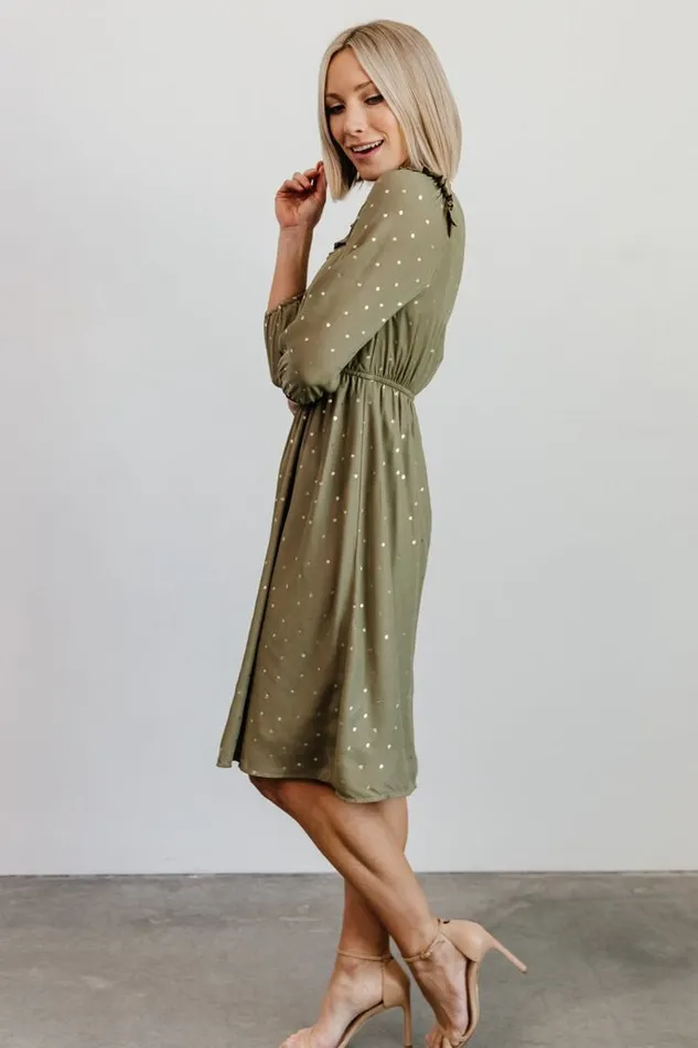 Women Nixon Pintuck Ruffle Midi Dress Green Baltic Born Midi Dresses Women Nixon Pintuck Ruffle Midi Dress Green Baltic Born Midi Dresses