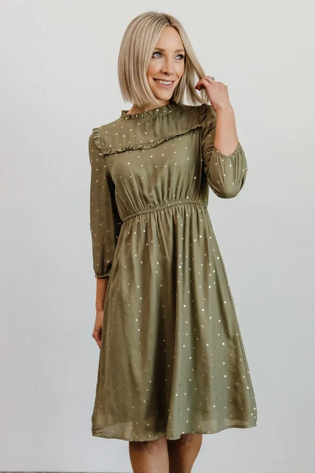 Women Nixon Pintuck Ruffle Midi Dress Green Baltic Born Midi Dresses Women Nixon Pintuck Ruffle Midi Dress Green Baltic Born Midi Dresses