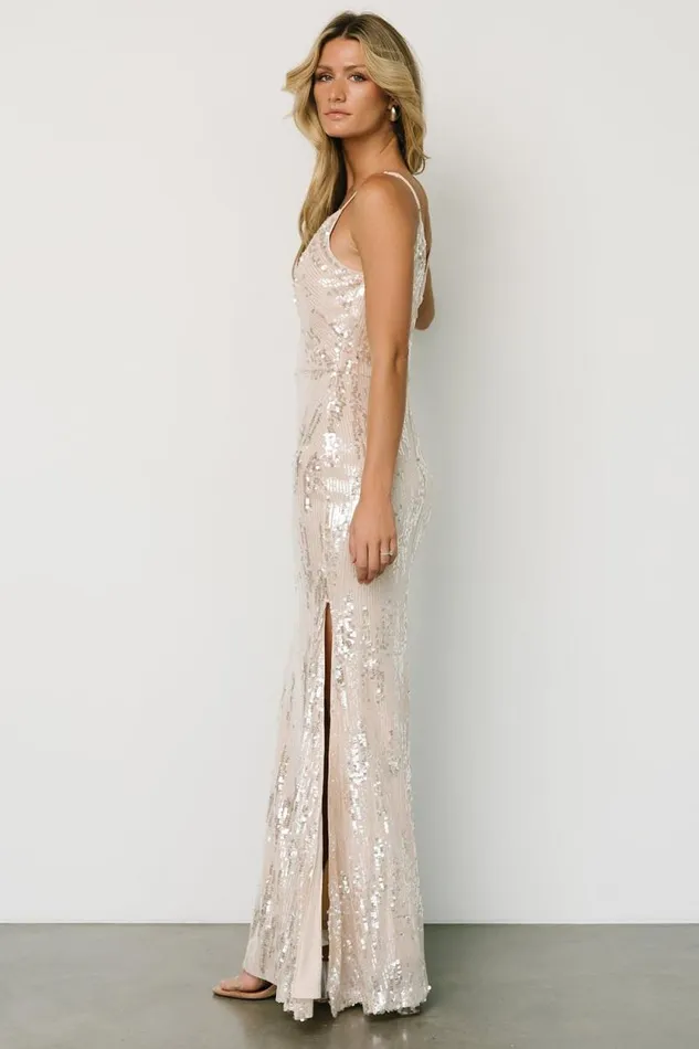 Women Nyah Sequin Gown Champagne Baltic Born Embellished and Sequined