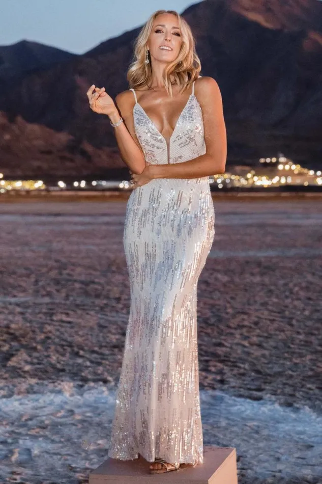 Women Nyah Sequin Gown Champagne Baltic Born Embellished and Sequined