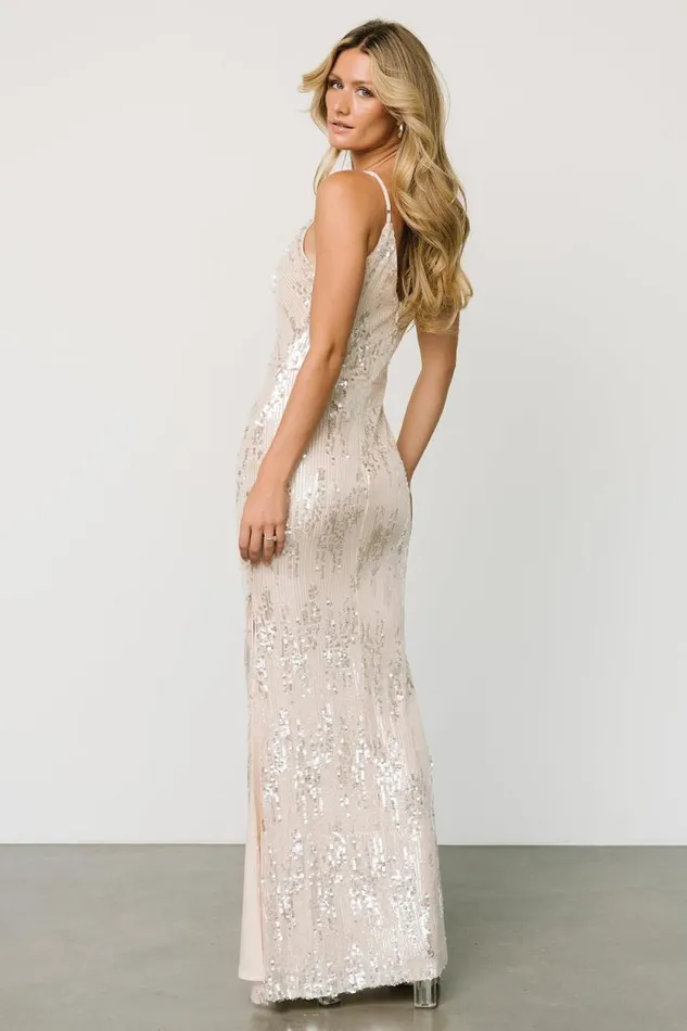 Women Nyah Sequin Gown Champagne Baltic Born Embellished and Sequined