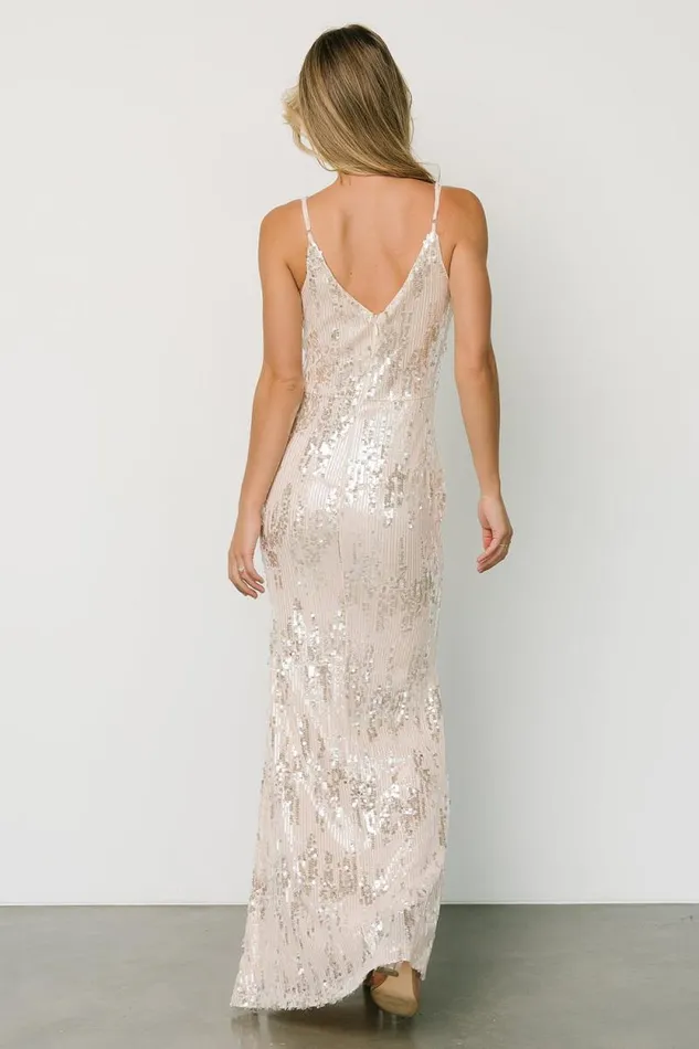 Women Nyah Sequin Gown Champagne Baltic Born Embellished and Sequined