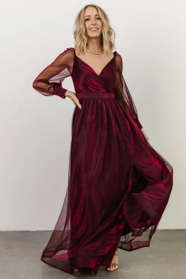 Women Octavia Shimmer Gown Mulberry Baltic Born Embellished and Sequined Women Octavia Shimmer Gown Mulberry Baltic Born Embellished and Sequined