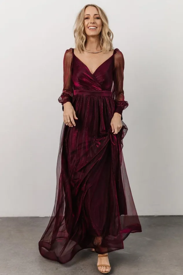 Women Octavia Shimmer Gown Mulberry Baltic Born Embellished and Sequined Women Octavia Shimmer Gown Mulberry Baltic Born Embellished and Sequined