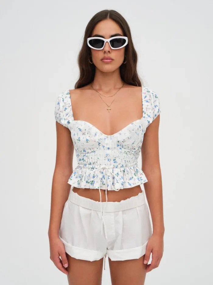 Women Opal Floral Blouse Ivory For Love and Lemons Tops Women Opal Floral Blouse Ivory For Love and Lemons Tops