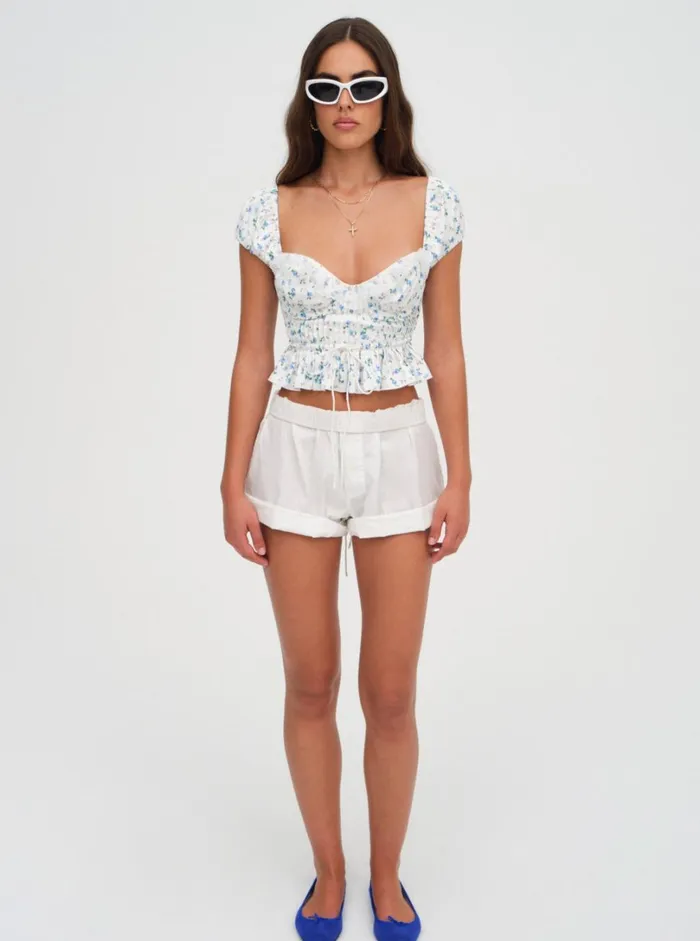 Women Opal Floral Blouse Ivory For Love and Lemons Tops Women Opal Floral Blouse Ivory For Love and Lemons Tops