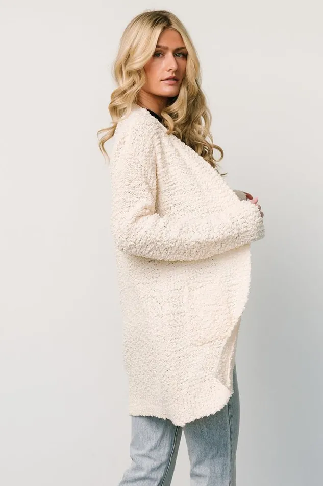 Women Oxford Pocket Cardigan Cream Baltic Born Sweaters