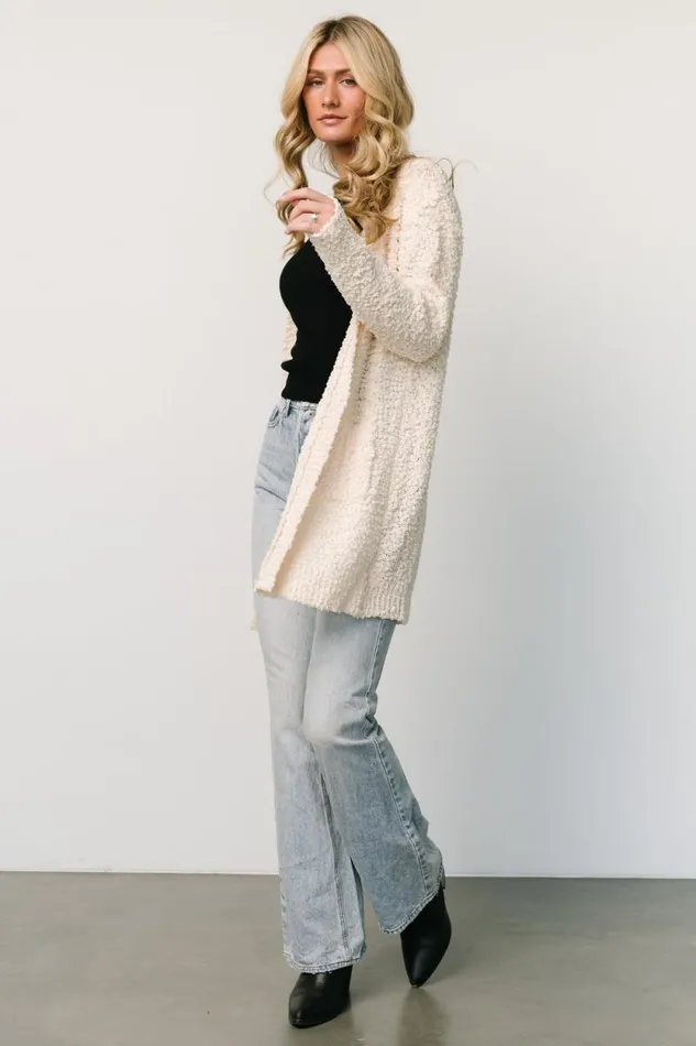 Women Oxford Pocket Cardigan Cream Baltic Born Sweaters