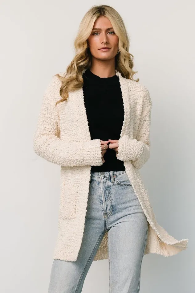 Women Oxford Pocket Cardigan Cream Baltic Born Sweaters
