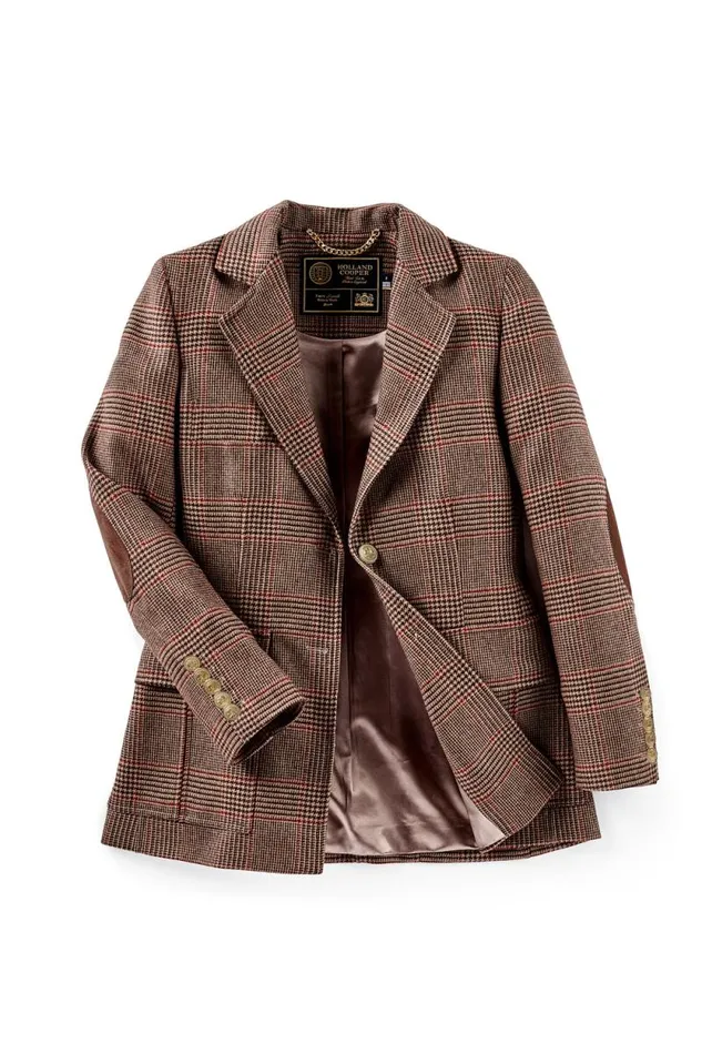 Women Paddington Blazer Clarence Check Merlot Holland Cooper Tailoring