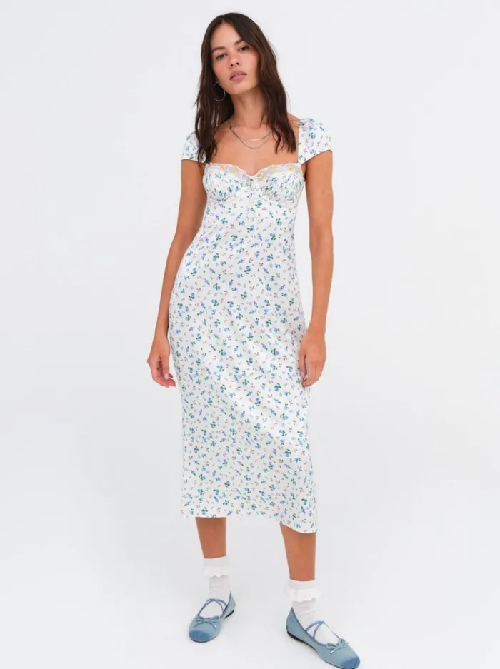 Women Paloma Midi Slip Dress Blue For Love and Lemons Dresses Women Paloma Midi Slip Dress Blue For Love and Lemons Dresses