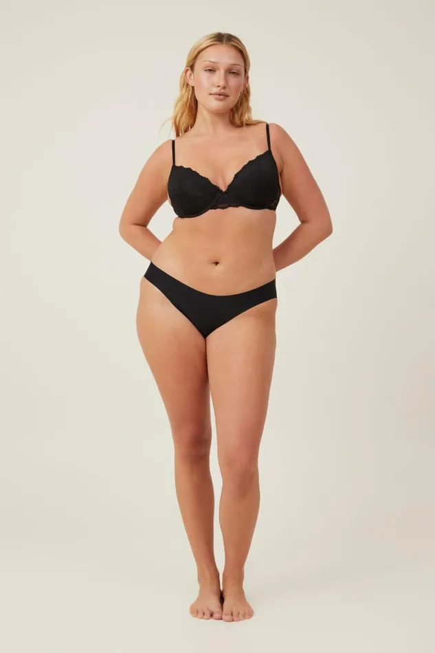 Women Panties Cotton On Party Pants Seamless Bikini Brief Black