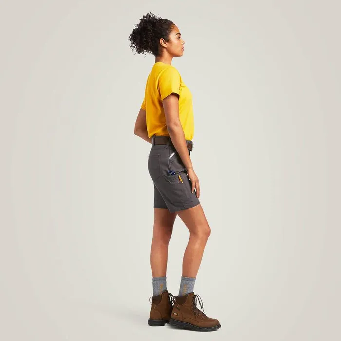 Women Pants and Shorts Ariat Rebar DuraStretch Made Tough Short Rebar Grey Women Pants and Shorts Ariat Rebar DuraStretch Made Tough Short Rebar Grey