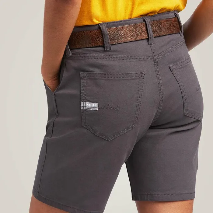 Women Pants and Shorts Ariat Rebar DuraStretch Made Tough Short Rebar Grey Women Pants and Shorts Ariat Rebar DuraStretch Made Tough Short Rebar Grey