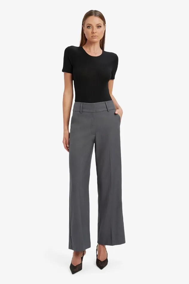 Women Pants Bardot Maika Straight Leg Pant In Dark Grey Dark Grey