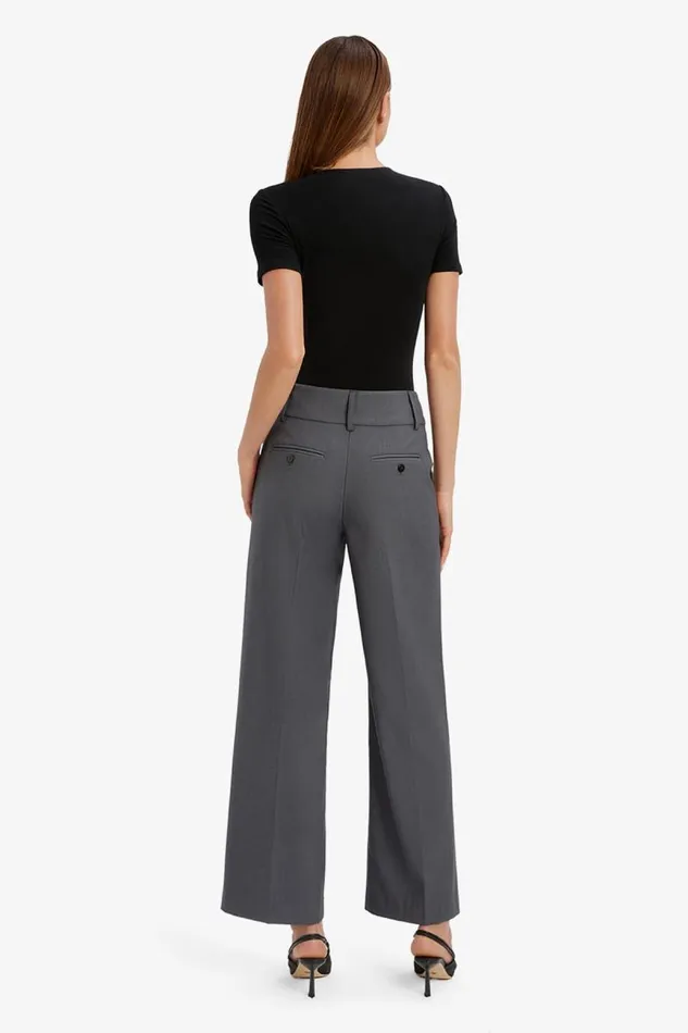 Women Pants Bardot Maika Straight Leg Pant In Dark Grey Dark Grey