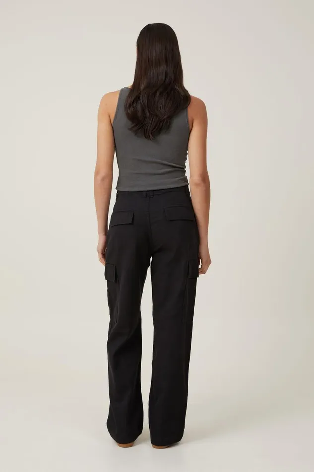 Women Pants Cotton On Bobbie Cargo Pant Black