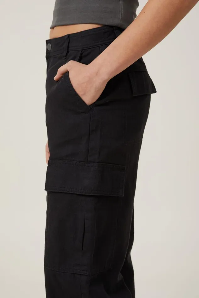Women Pants Cotton On Bobbie Cargo Pant Black