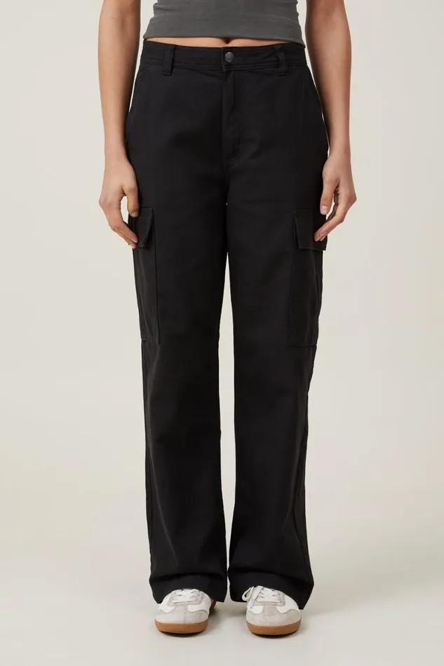 Women Pants Cotton On Bobbie Cargo Pant Black