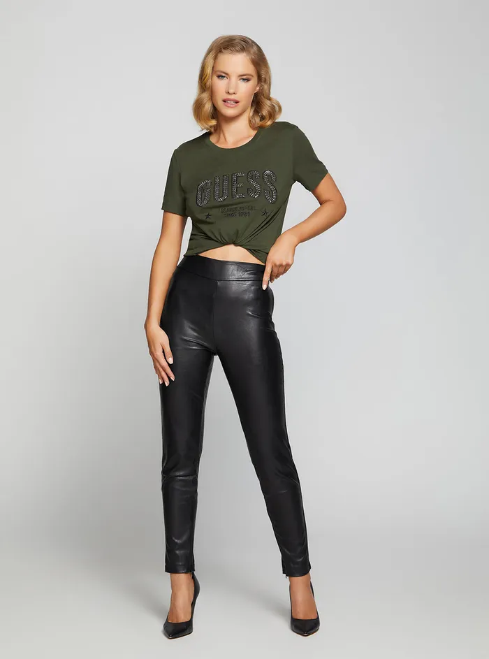 Women Pants GUESS Black Priscilla Fauxleather Pants Women Pants GUESS Black Priscilla Fauxleather Pants