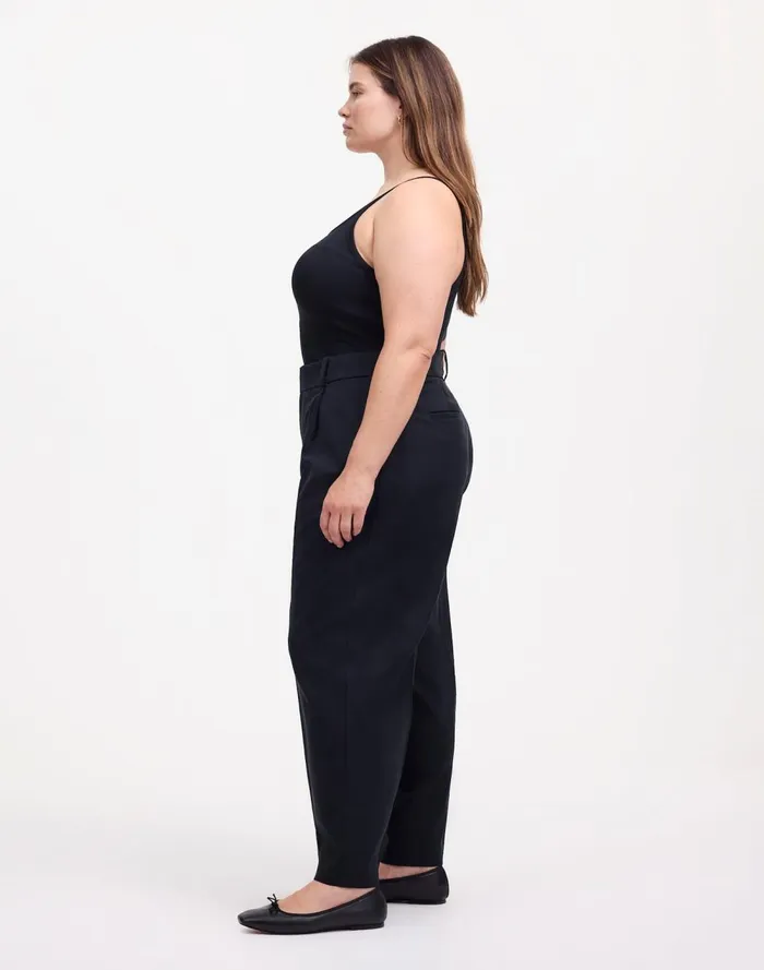 Women Pants Madewell Plus Slouchy Straight Pants In Drapey Twill True Black