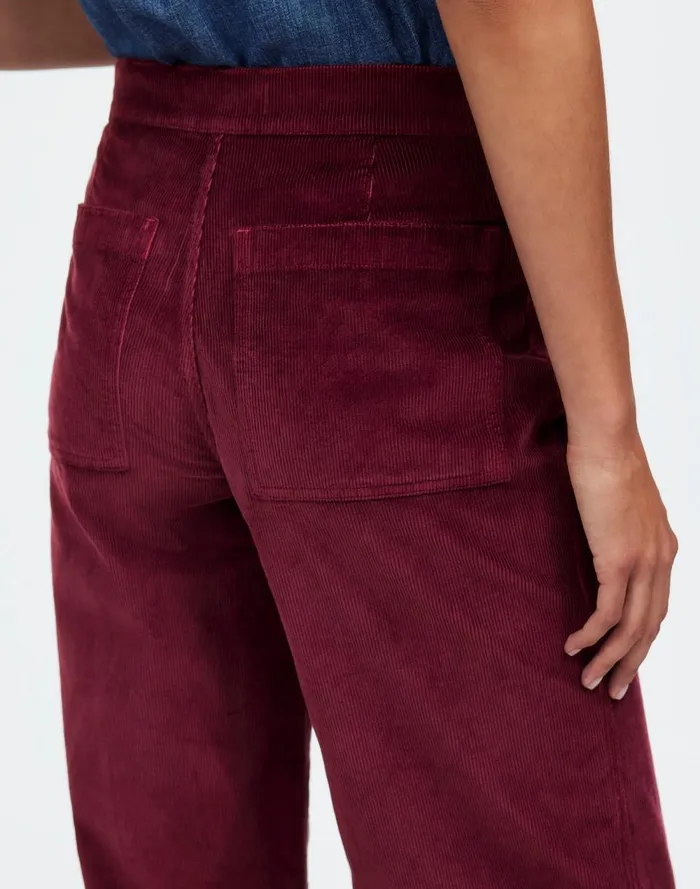Women Pants Madewell The Emmett WideLeg Pant In Corduroy Welt Pocket Edition Bordeaux