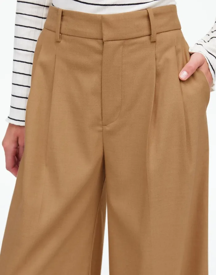 Women Pants Madewell The Harlow SuperwideLeg Trouser In Flannel Light Neutral