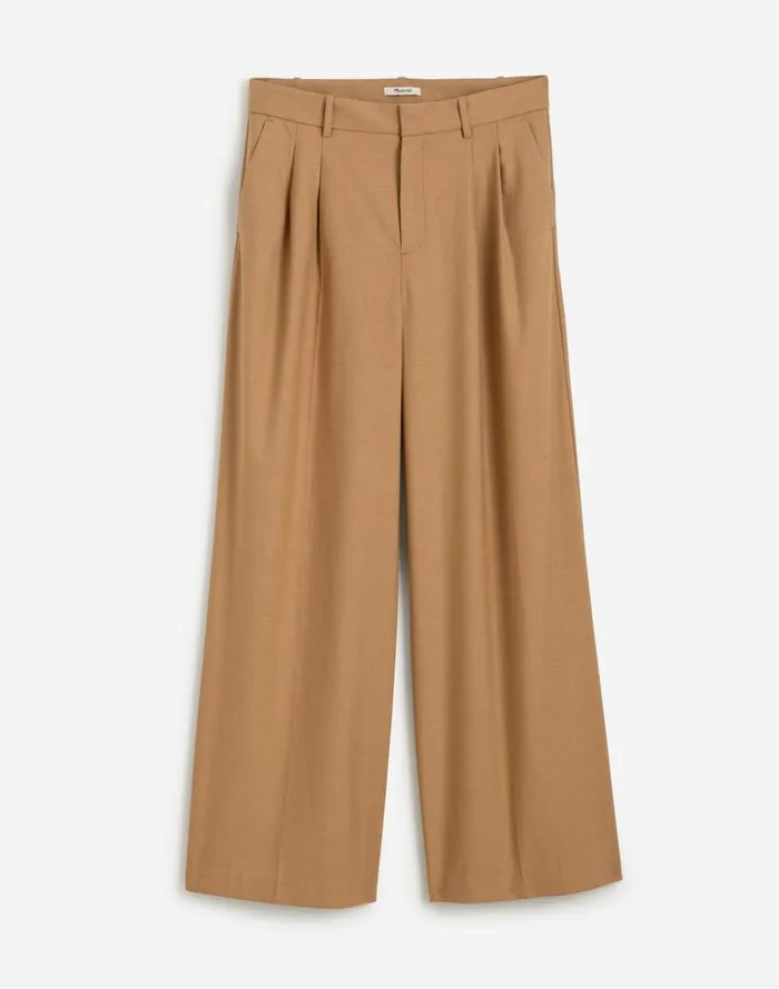 Women Pants Madewell The Harlow SuperwideLeg Trouser In Flannel Light Neutral