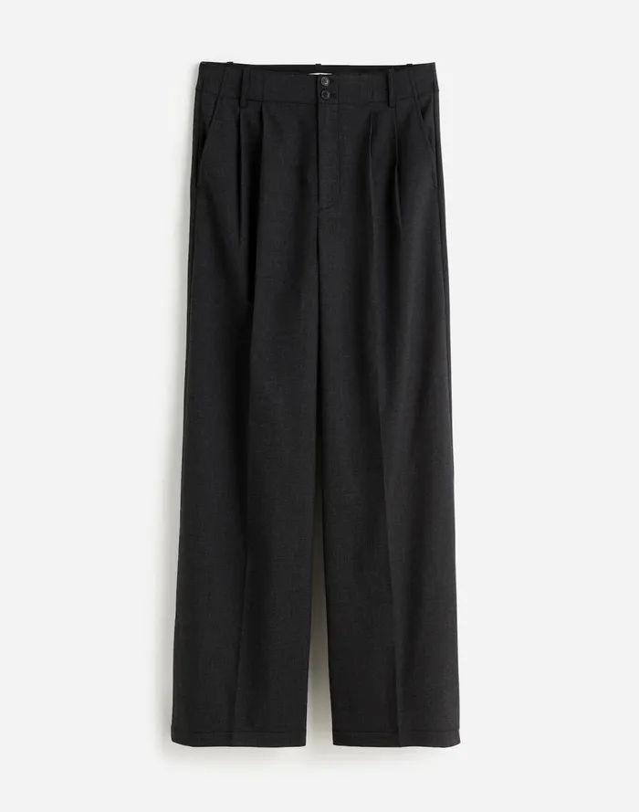 Women Pants Madewell The Harlow WideLeg Pant In Flannel Dark Grey
