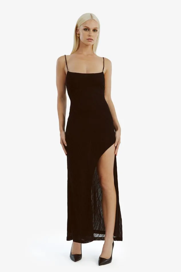 Women Party Dresses Bardot Faro Knit Maxi Dress In Black Black Women Party Dresses Bardot Faro Knit Maxi Dress In Black Black