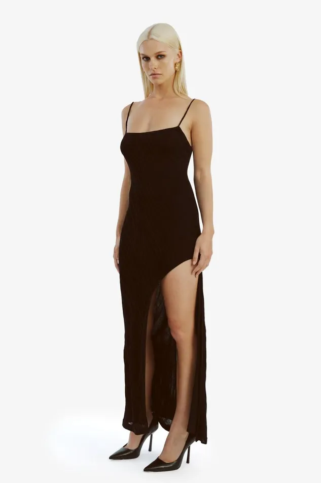 Women Party Dresses Bardot Faro Knit Maxi Dress In Black Black Women Party Dresses Bardot Faro Knit Maxi Dress In Black Black