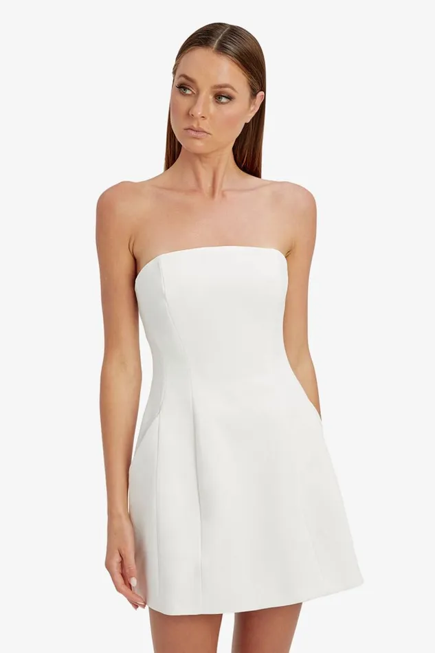 Women Party Dresses Bardot Karoline Hour Glass Dress In Orchid White Orchid White Women Party Dresses Bardot Karoline Hour Glass Dress In Orchid White Orchid White