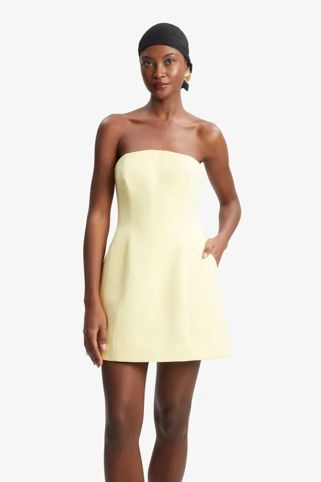 Women Party Dresses Bardot Karoline Hourglass Mini Dress In Canary Yellow Canary Yellow Women Party Dresses Bardot Karoline Hourglass Mini Dress In Canary Yellow Canary Yellow