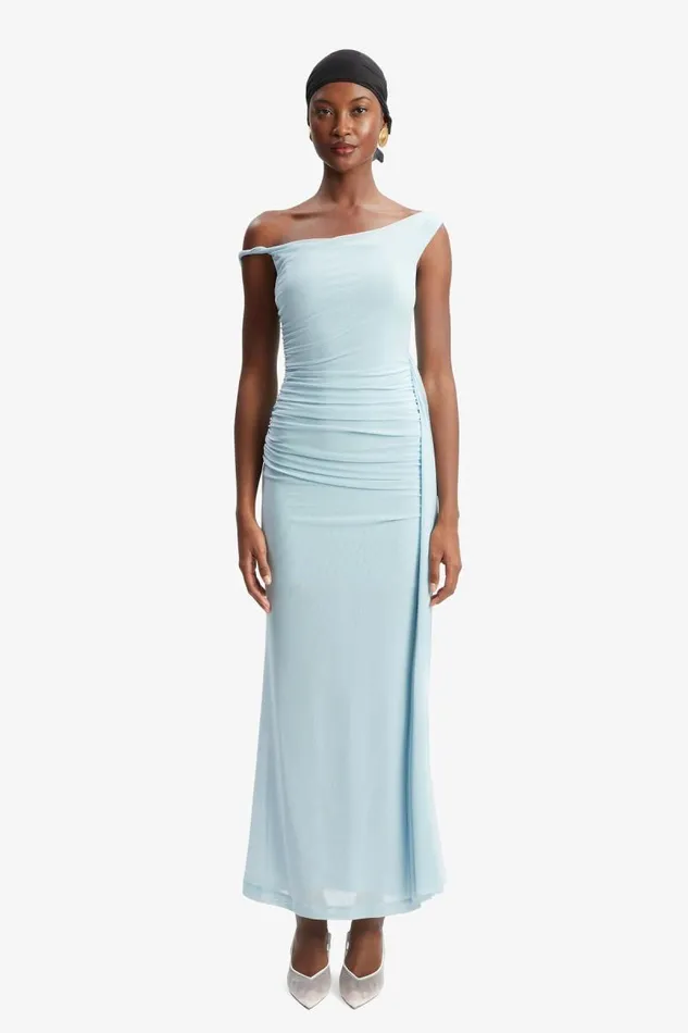 Women Party Dresses Bardot Layana Asym Maxi Dress In Light Blue Light Blue