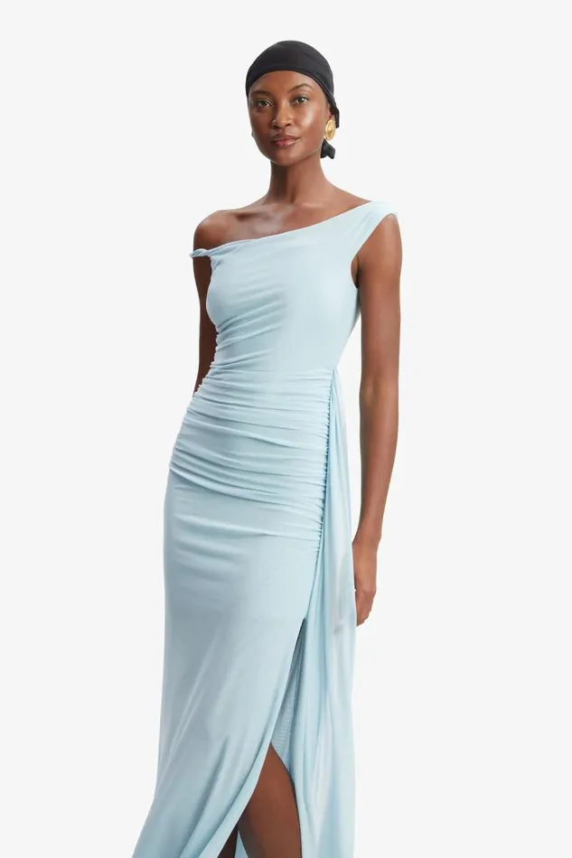 Women Party Dresses Bardot Layana Asym Maxi Dress In Light Blue Light Blue