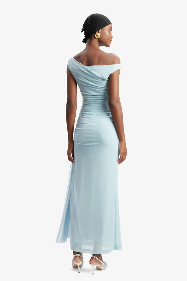 Women Party Dresses Bardot Layana Asym Maxi Dress In Light Blue Light Blue