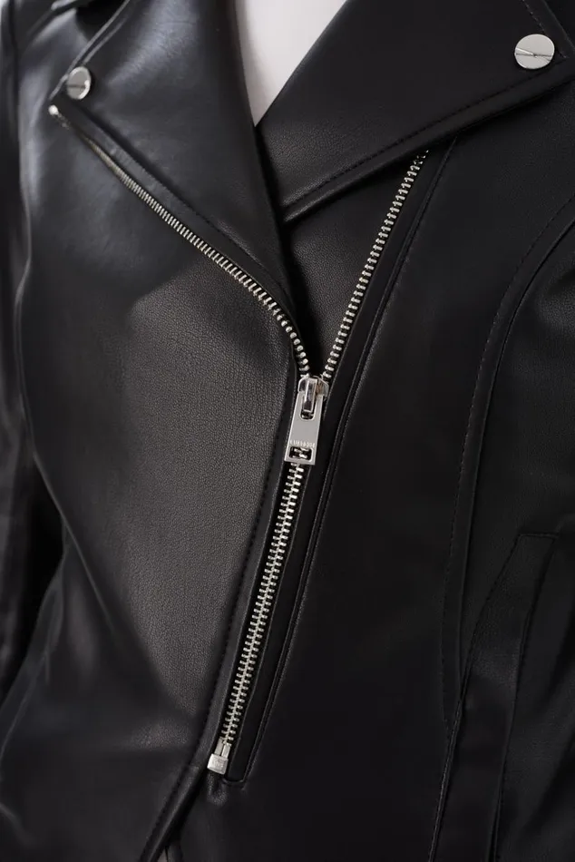 Women PASCALE Fitted Faux Leather Jacket Black LAMARQUE Leather Jackets Women PASCALE Fitted Faux Leather Jacket Black LAMARQUE Leather Jackets