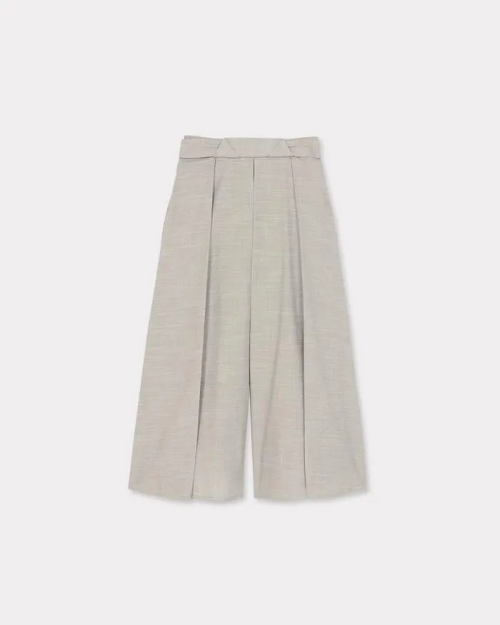 Women Pleated Long Shorts Misty Grey Kenzo Pants And Shorts