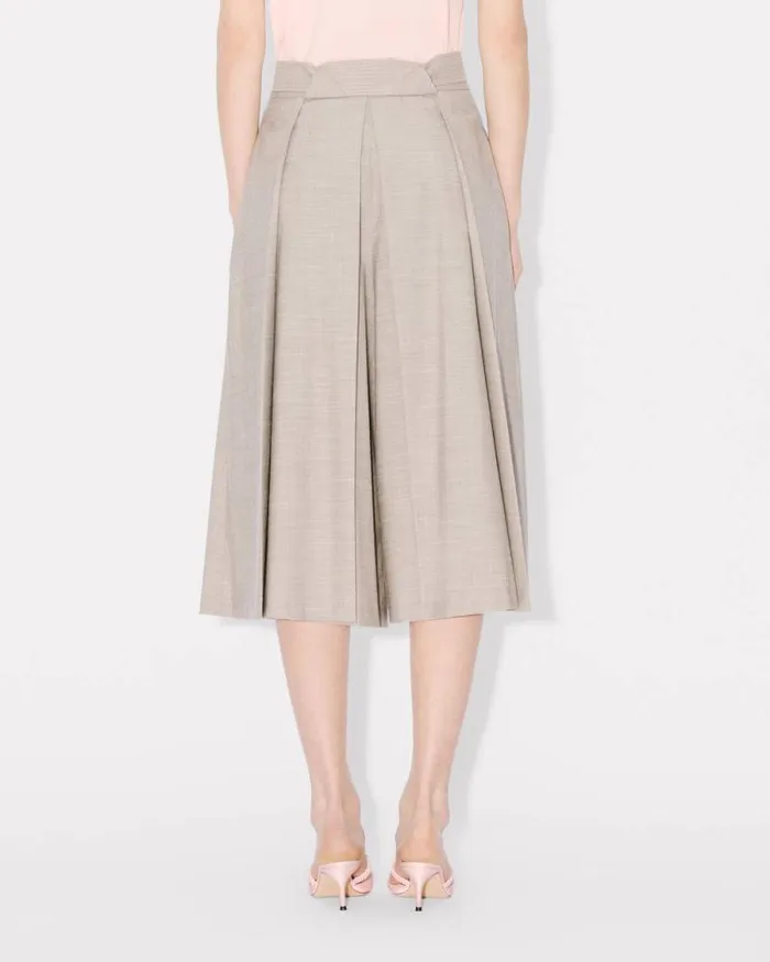 Women Pleated Long Shorts Misty Grey Kenzo Pants And Shorts
