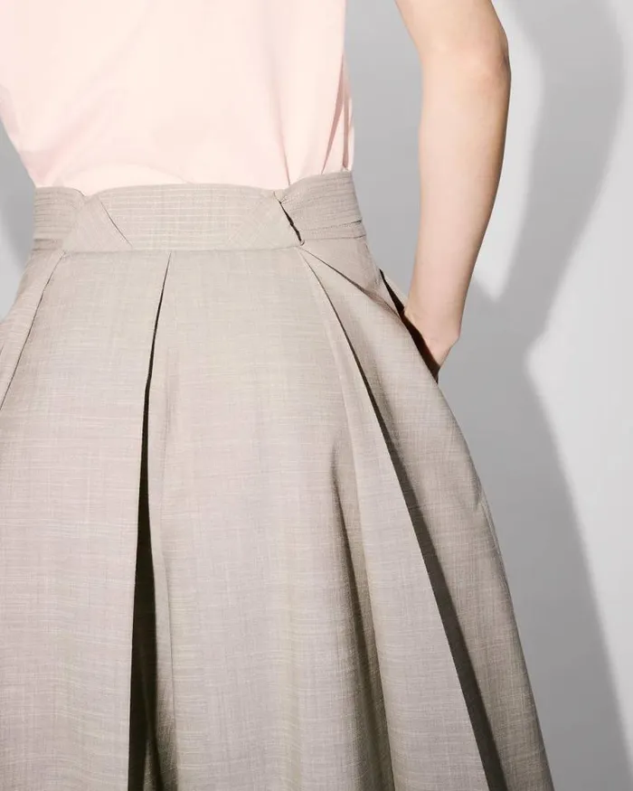 Women Pleated Long Shorts Misty Grey Kenzo Pants And Shorts